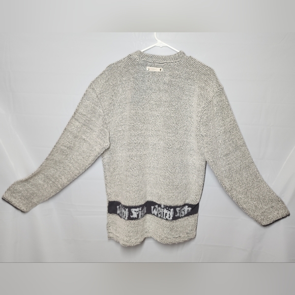 Weird Fish Sweater Womens White and Grey Medium Textured - Picture 9 of 10